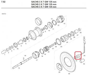 KETTENLEITMUTTER  FG10,5,  23,0 MM, SW 15